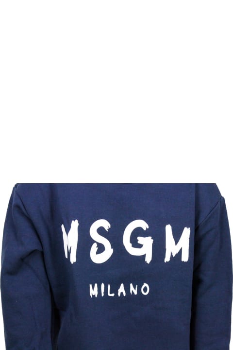 ガールズ ニットウェア＆スウェットシャツ MSGM Long-sleeved Crewneck Sweatshirt With Logo Lettering