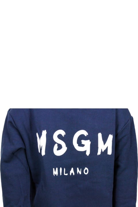 MSGM Sweaters & Sweatshirts for Boys MSGM Long-sleeved Crewneck Sweatshirt With Logo Lettering