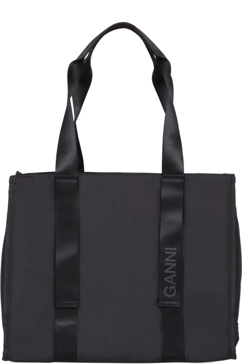 Ganni Shoulder Bags for Women Ganni Tote In Black Polyester
