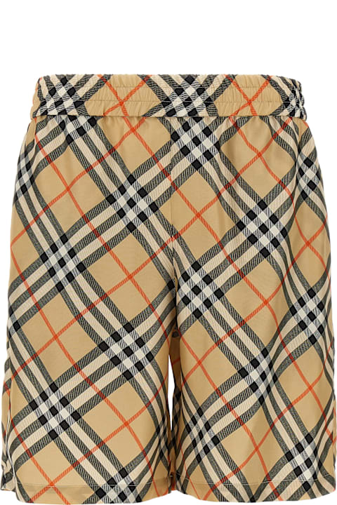 أدوات منزلية Burberry Check Silk Bermuda Shorts