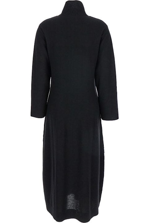 ウィメンズ Antonelliのワンピース＆ドレス Antonelli 'diomede' Long Black Dress With High Neck In Wool Blend Woman