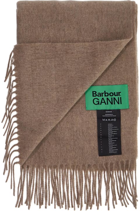 Barbour Accessories for Women Barbour 'wool Scarf With Patch Logo Design'