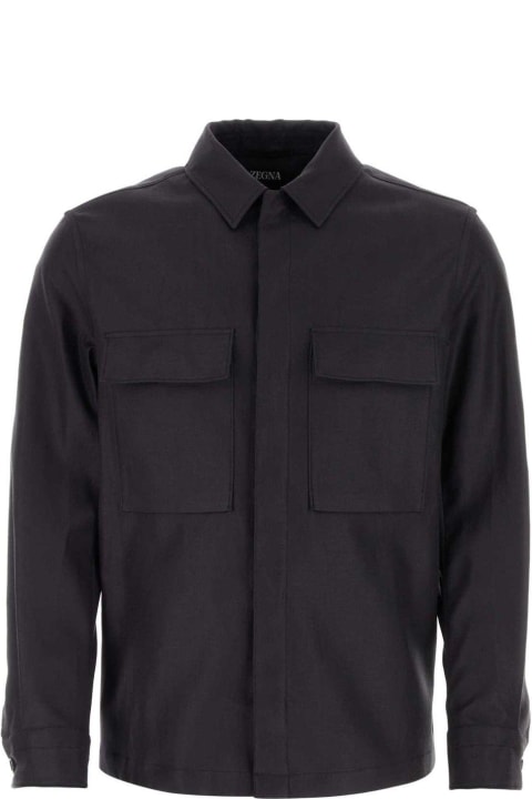 Zegna Coats & Jackets for Men Zegna Concealed Fastened Overshirt Zegna