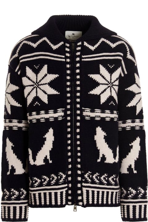 Etro for Men Etro Graphic Knitted Zip-up Jacket
