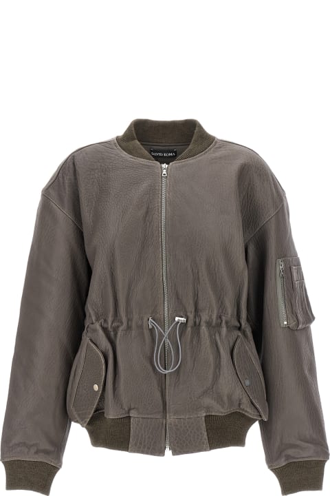 David Koma Coats & Jackets for Women David Koma Oversize Leather Bomber Jacket