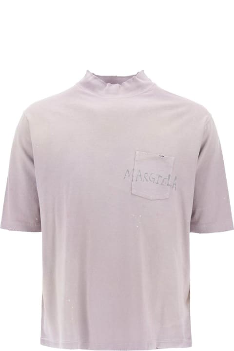 Maison Margiela Topwear for Men Maison Margiela Logo Printed High-neck T-shirt