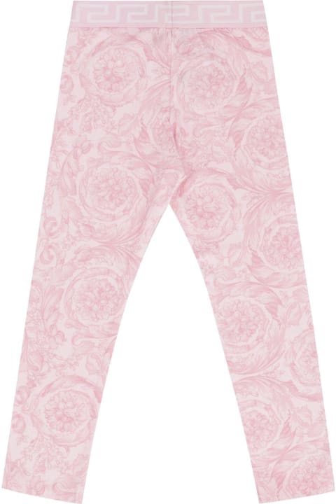 Bottoms for Girls Versace Barocco-printed Stretched Leggings