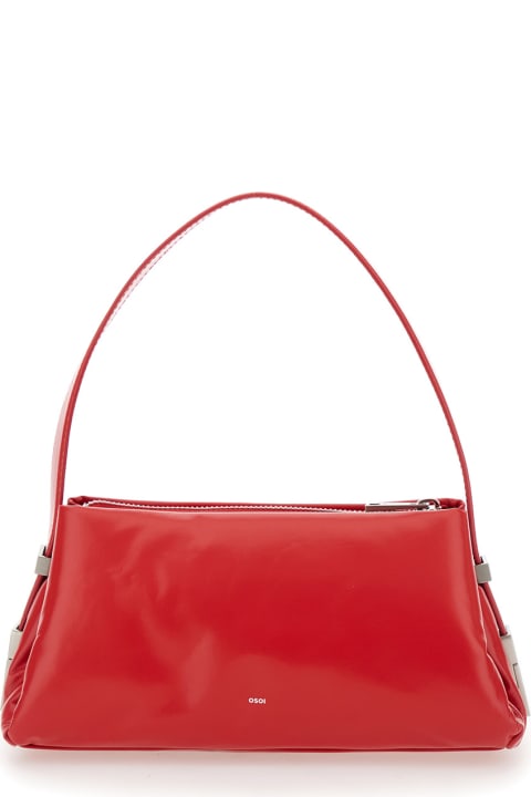 OSOI for Women OSOI 'pillow Mini' Red Shoulder Bag With Logo Detail On The Front In Leather Woman