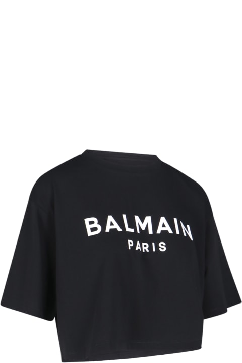 Sale for Women Balmain Logo Crop T-shirt