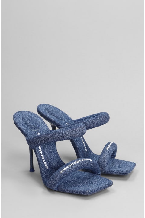 Alexander Wang Flat Shoes for Women Alexander Wang Julie Slipper-mule In Blue Nylon