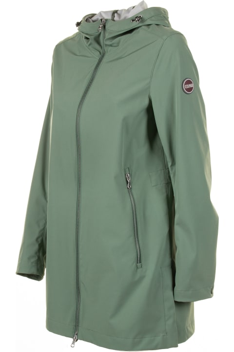 Colmar Coats & Jackets for Women Colmar Long Green Jacket In Stretch Softshell