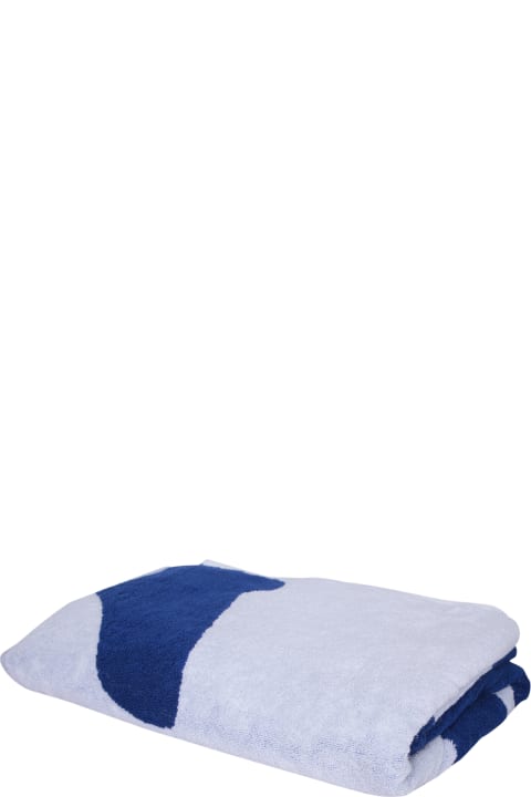 Swimwear for Men Burberry Split Ekd Blue White Beach Towel