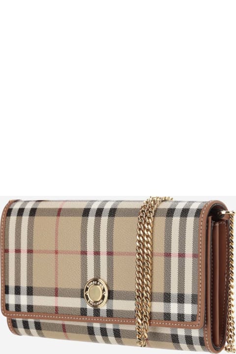 Bags Sale for Women Burberry Check Wallet With Chain Strap