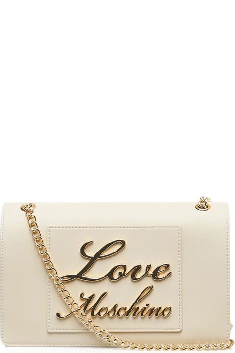 Love Moschino for Women Love Moschino Logo Lettering Chain Linked Shoulder Bag