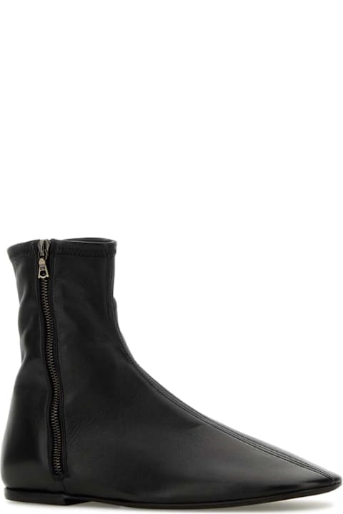 Dries Van Noten لـ Men Dries Van Noten Black Leather Ankle Boots