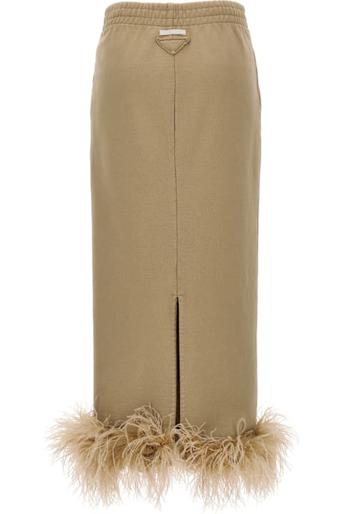 Fashion for Women Prada Feather Midi Skirt