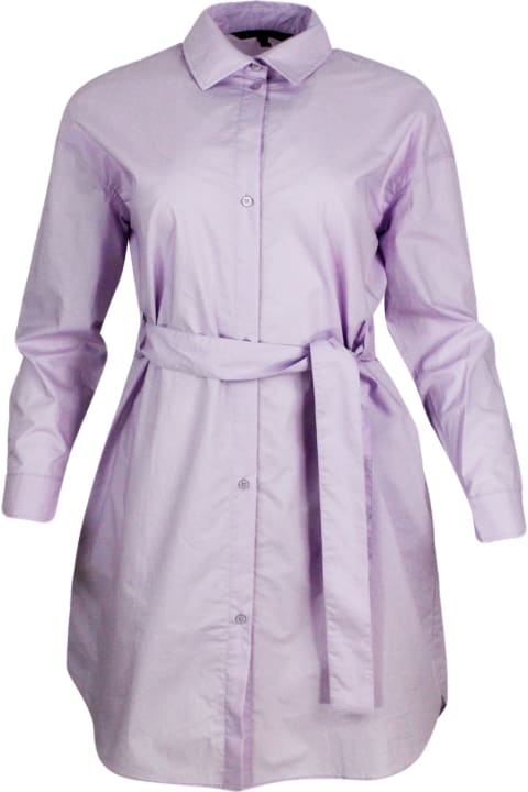 Armani Collezioni for Women Armani Collezioni Dress Made Of Soft Cotton With Long Sleeves, With Button Closure On The Front And Belt.