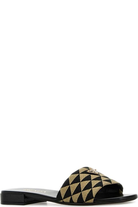 Prada Sandals for Women Prada Embroidered Fabric Slippers