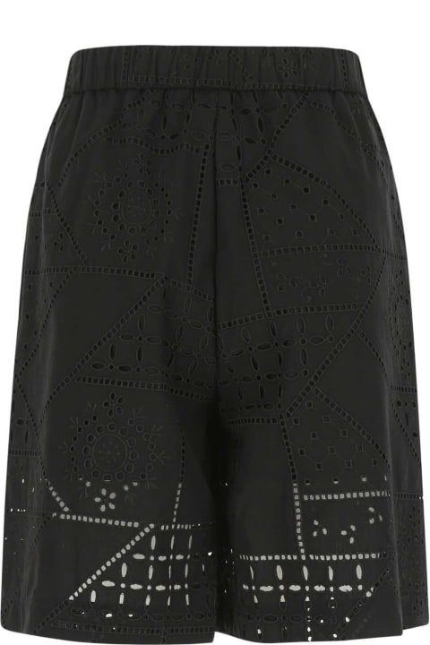 ウィメンズ新着アイテム MSGM Black Cotton Blend Bermuda Shorts