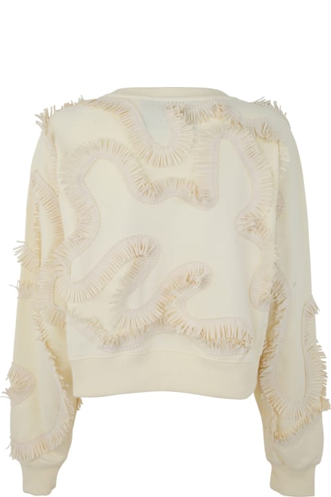 Cropped Sweater With Snakes Embroidey