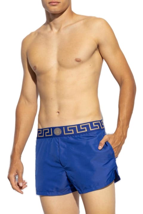 Fashion for Men Versace Greca Border Elasticated Waistband Swim Shorts