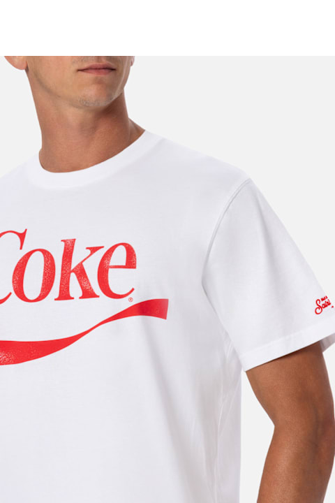 Homeware MC2 Saint Barth Man Cotton T-shirt With Coke Logo Placed Print | The Coca Cola Company Special Edition
