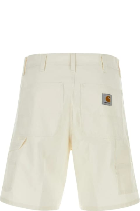 Pants for Men Carhartt White Cotton Double Knee Short