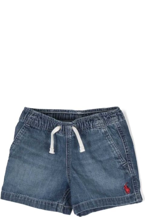 Polo Ralph Lauren Bottoms for Women Polo Ralph Lauren Blue Bermuda Shorts With Drawstring In Cotton Baby