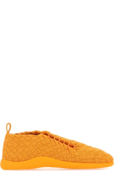 Bottega Veneta for Men Bottega Veneta Orange Fabric Plat Sneakers