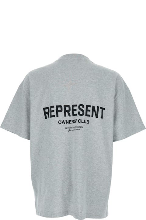 Homeware REPRESENT Grey T-shirt With Logo On The Front And Maxi Logo On The Back In Cotton Man
