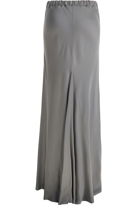 ウィメンズ Antonelliのスカート Antonelli Maxi Grey Skirt With Split At The Back In Acetate Blend Woman
