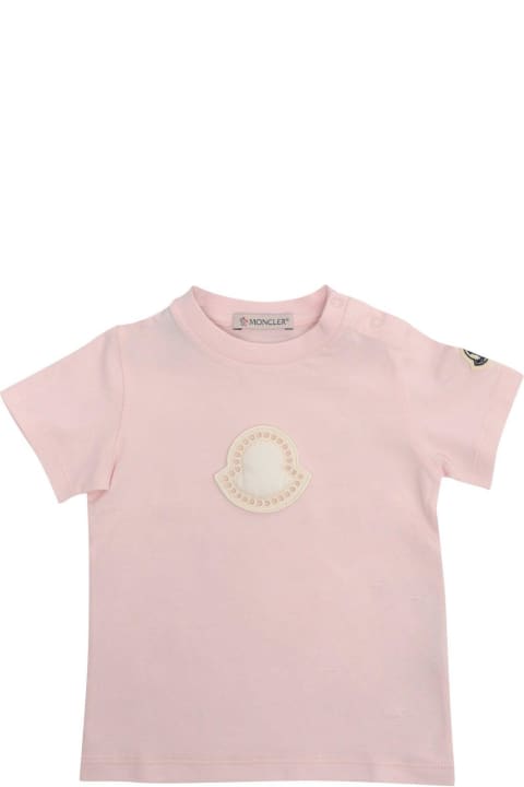 Moncler Clothing for Baby Girls Moncler Logo Patch Crewneck T-shirt