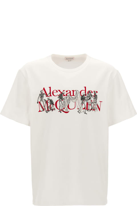 Alexander McQueen for Men Alexander McQueen Embroidery Logo Print T-shirt