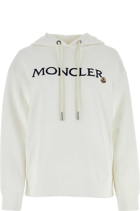 Moncler White Cotton Sweatshirt