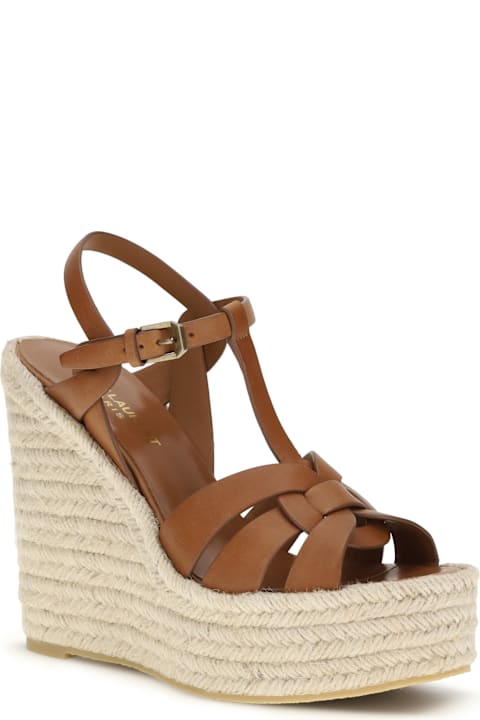 Saint Laurent Leather Espadrille Sandals
