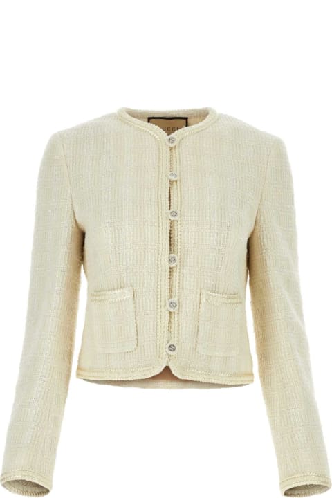 Sweaters for Women Gucci Ivory Tweed Blazer