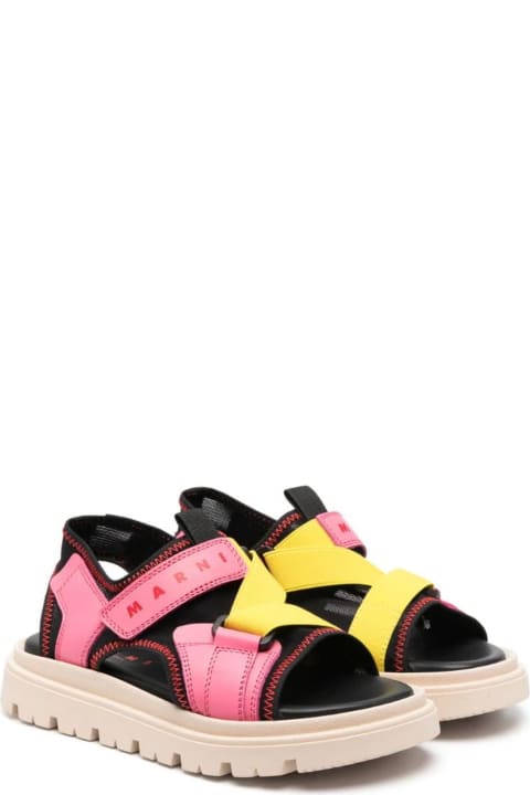 Touch-strap Leather Sandals