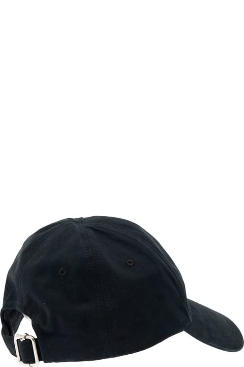 Black Baseball Cap With Contrasting Logo Embroidery In Cotton Woman