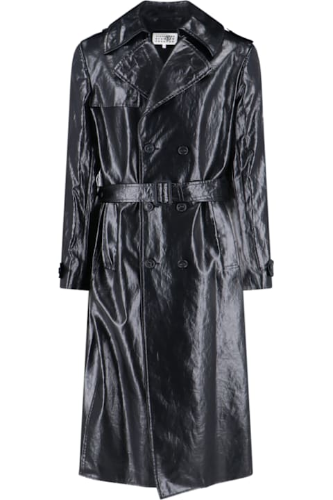 أدوات منزلية MM6 Maison Margiela Double-breasted Faux Leather Coat