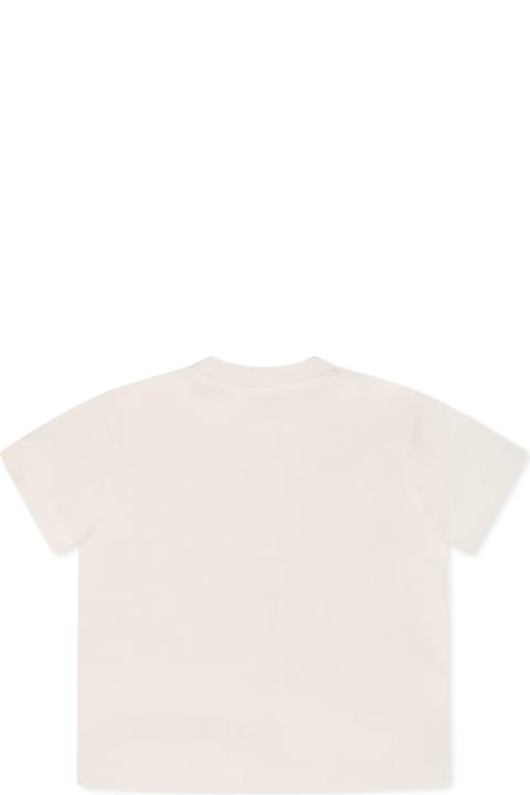 Kenzo Kids for Baby Girls Kenzo Kids Ivory T-shirt For Baby Boy With Logo