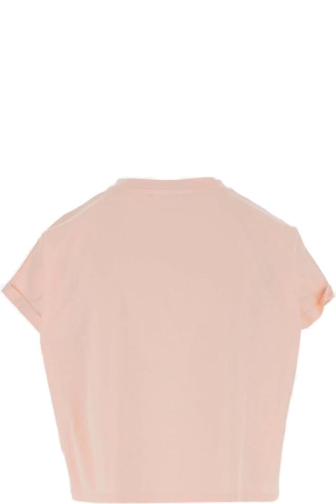 Balmain Topwear for Women Balmain Logo Printed Short-sleeved Cropped T-shirt