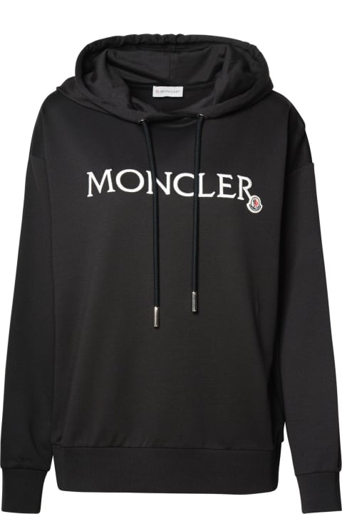 Sweaters for Women Moncler Black Cotton Sweatshirt
