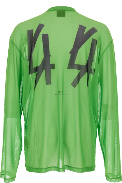 Homeware 44 Label Group Green Turtleneck Sweater With Semi-sheer Design In Mesh Man