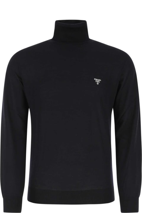 Clothing for Men Prada Midnight Blu Wool Sweater