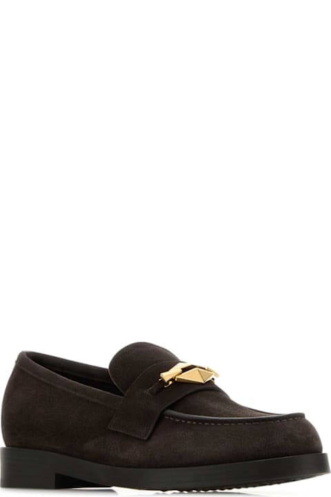 Homeware Jimmy Choo Dark Brown Suede Maddie Diamond Loafers