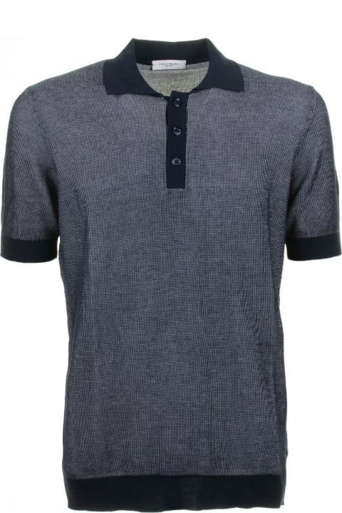 メンズ Paolo Pecoraのウェア Paolo Pecora Blue Short-sleeved Cotton Polo Shirt