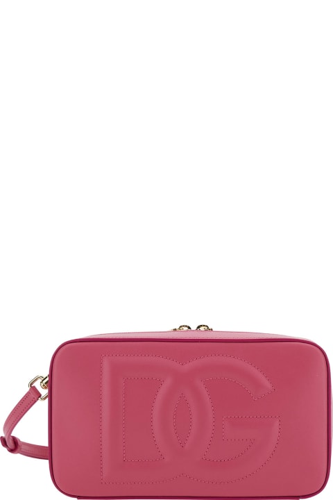 Bags Sale for Women Dolce & Gabbana Pink Shoulder Bag With Quilted Dg Logo In Leather Woman