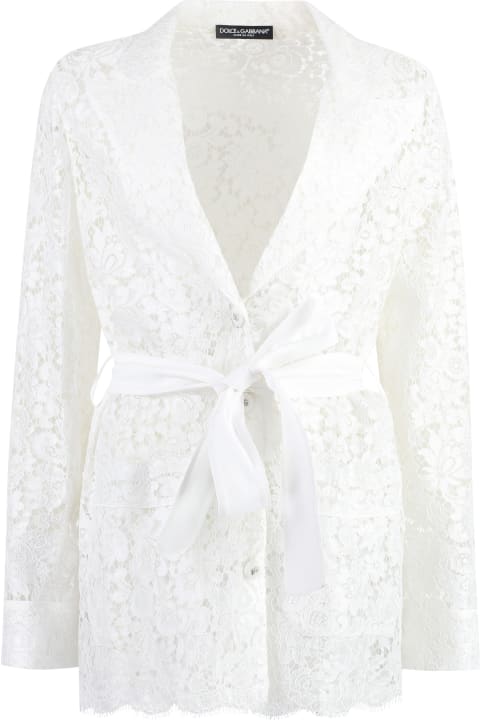 Dolce & Gabbana Sale for Women Dolce & Gabbana Pajama Shirt In Cordonnet Lace