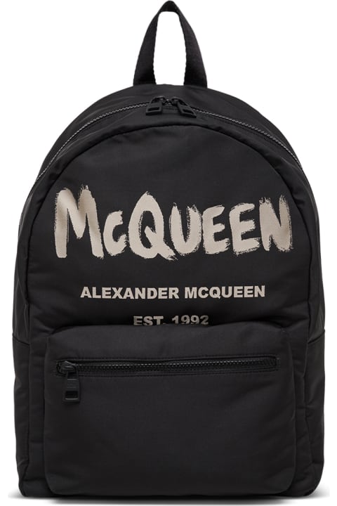 Metropolitan Graffiti Fabric Backpack With Logo