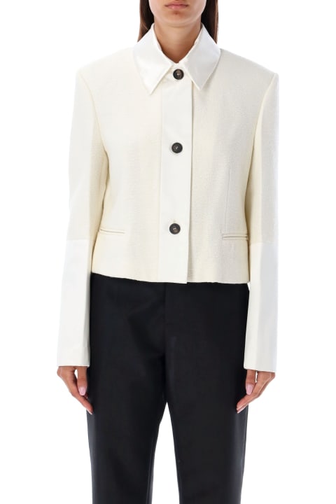 Ferragamo Coats & Jackets for Women Ferragamo Short Jacket With Satin Inserts